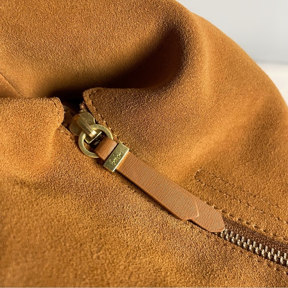 SOLD NWOT Boden Tan Suede Stitch Detail Hobo Bag A1141 Large Brown Slouchy Purse - Picture 12 of 16